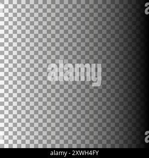 Gray gradient checkerboard. Fading left lighting. Transparent square pattern. Simple seamless design. Stock Vector