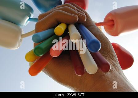 Paris, France - August 19 2024: Bouquet of Tulips, sculpture by Jeff Koons Stock Photo