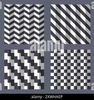 Checkered white patterns set Stock Vector