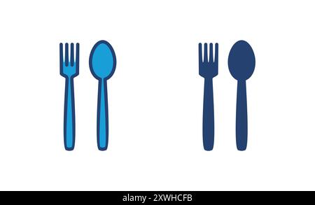 spoon and fork icon vector. spoon, fork and knife icon vector. restaurant icon Stock Vector