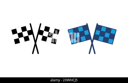 Racing flag icon vector. race flag icon.Checkered racing flag icon Stock Vector