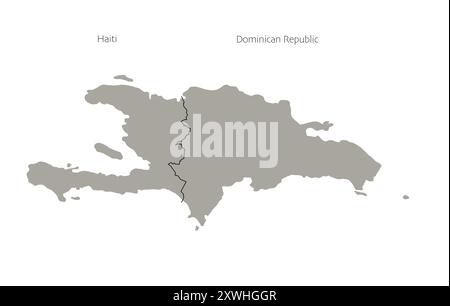 Vector simple map of Haiti and Dominican Republic. Stock Vector