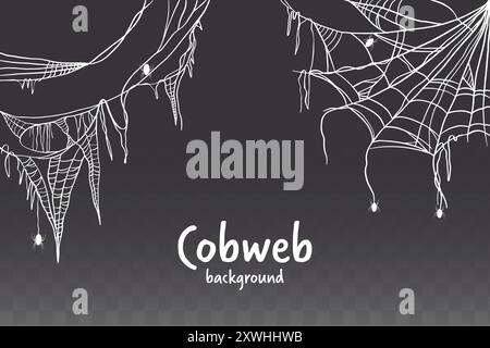 background illustration cobweb design for halloween Stock Vector