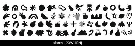 Set of abstract retro geometric shapes Stock Vector