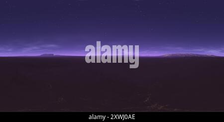 360° view of 360 degree starry night sky texture, night alien desert ...