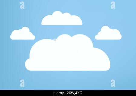 Cloud concepts, clouds element, clouds caroon style, in a flat design. White cloud collection Stock Vector