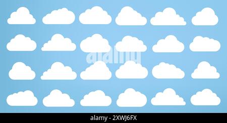 Set of soft Clouds collection in flat design styles, cloud concepts, clouds element, clouds caroon style, in a flat design Stock Vector