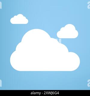Clouds collection in flat design styles, cloud concepts, clouds element, clouds on isolated blue background Stock Vector