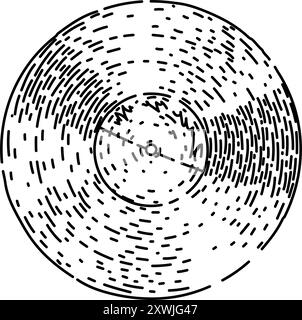 analog vynil record sketch hand drawn vector Stock Vector