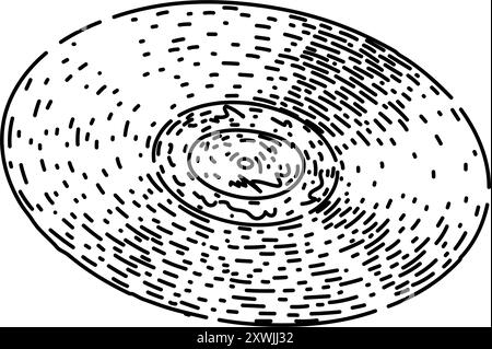 album vynil record sketch hand drawn vector Stock Vector