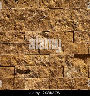 Rectangular cut out beige organic marble wall texture background can be, tile seamless lined up Stock Photo