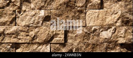 Rectangular cut out beige organic marble wall texture background can be, tile seamless lined up Stock Photo