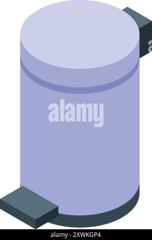 Modern and stylish trash can with a pedal for easy waste disposal Stock Vector