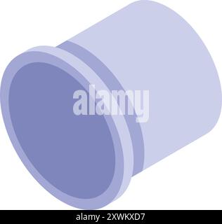 This isometric icon features a plastic pipe connecting element, essential for plumbing and water systems Stock Vector