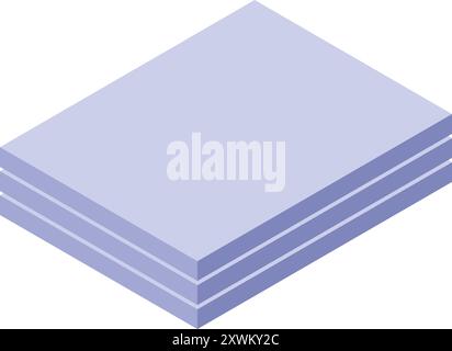 Stack of papers representing data storage or office organization in isometric view Stock Vector