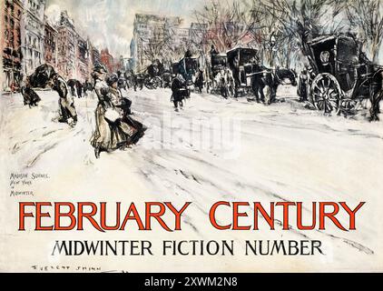 Everett Shinn, February Century, midwinter fiction number, cover illustration 1890-1920 Stock Photo