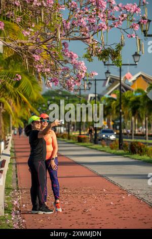 The Amador Causeway, Fuerte Amador, preferred place to practice sports in Panama City and entrance to the Panama Canal, Panama, Central America Stock Photo