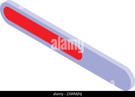 Nail file icon, isometric illustration of nail file vector icon for web design isolated on white background Stock Vector