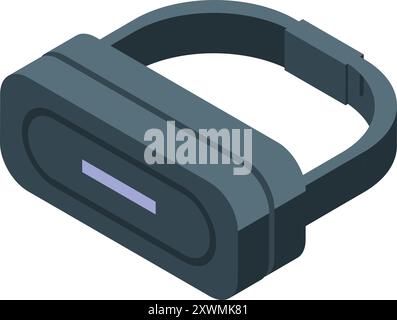 Modern vr glasses showing loading bar icon isometric view, augmented reality concept Stock Vector