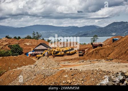 Nickel extraction, Mining in Labengki, Sulawesi, Indonesia, Asia Stock Photo