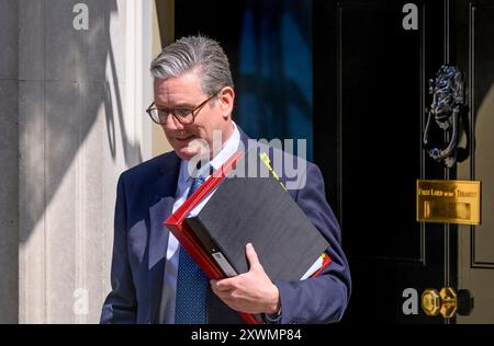 Sir Keir Starmer MP (Lab: Holborn and St Pancras) British Prime Minister - leaving 10 Downing Street for Prime Minister's Questions 24th July 2024 Stock Photo