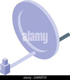 Satellite dish receiving signal from space for communication, broadcasting and television Stock Vector