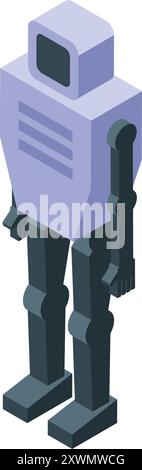Modern robot standing is showing artificial intelligence technology, isolated on white background Stock Vector