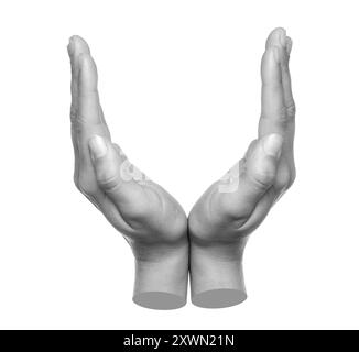 Hands shows virtual holding something isolated on a transparent ...