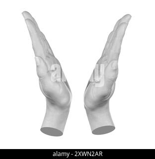Hands shows virtual holding something isolated on a transparent ...