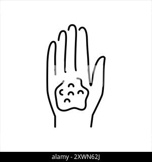 Burns line color icon. Household injuries sign for web page, mobile app, button, logo. Vector isolated button. Editable stroke. Stock Vector