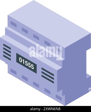 Electric meter measuring power consumption, energy control and conservation concept Stock Vector