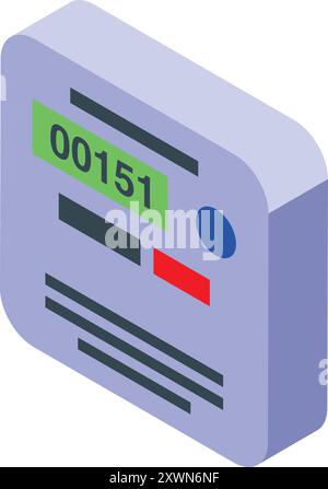 Electric meter is showing energy consumption data on display Stock Vector