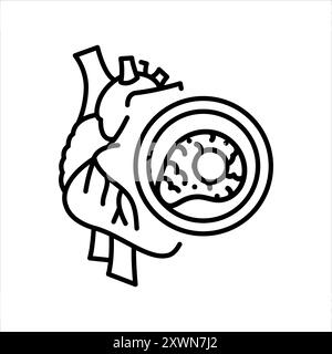 Atherosclerosis line black icon. Sign for web page, mobile app, button ...