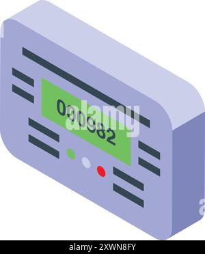 Electric meter showing consumption counter isometric icon, energy consumption concept Stock Vector