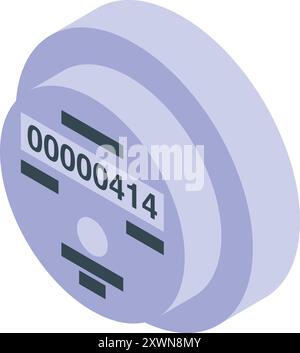 Electric meter measuring electricity consumption in kilowatt hours Stock Vector