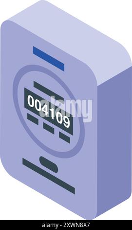 Electric meter measuring electricity consumption in isometric view Stock Vector