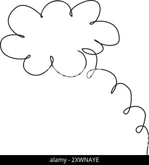 Trendy think bubble in flat style. Cloud line art. vector illustration Stock Vector