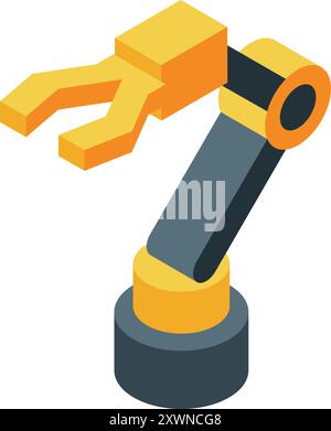 Mechanical robot arm holding something with three fingers Stock Vector