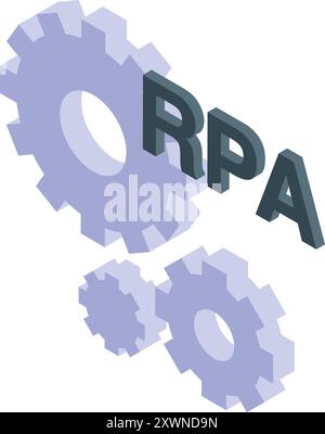 Rpa robotic process automation optimization technology concept Stock Vector