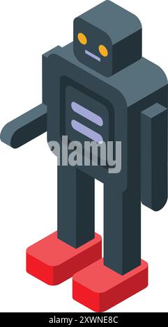 Humanoid robot standing and showing open palm in friendly gesture Stock Vector