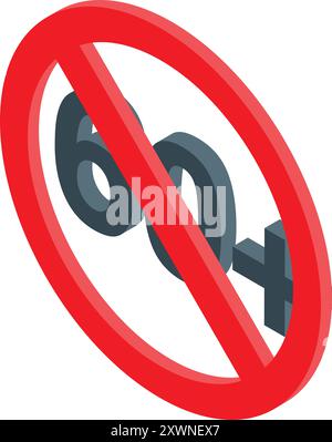 Red circle with diagonal line over elevator icon indicating prohibition ...
