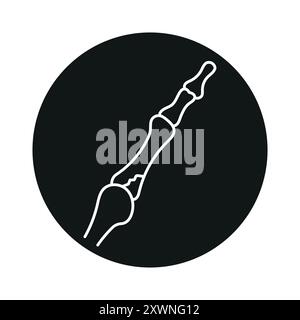Broken finger line black icon. Sign for web page, mobile app, button, logo. Vector isolated button. Editable stroke. Stock Vector