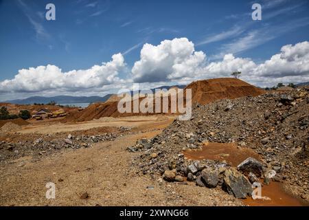 Nickel extraction, Mining in Labengki, Sulawesi, Indonesia, Asia Stock Photo