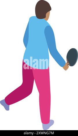 Young man concentrating on his table tennis match, hitting the ball with his paddle Stock Vector