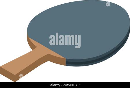 This isometric icon represents a ping pong paddle, an essential piece of equipment for playing table tennis Stock Vector