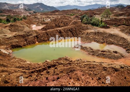 Nickel extraction, Mining in Labengki, Sulawesi, Indonesia, Asia Stock Photo