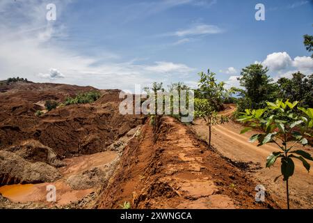 Nickel extraction, Mining in Labengki, Sulawesi, Indonesia, Asia Stock Photo