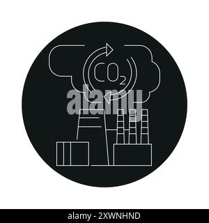 Co2 capture color line icon. Alternative energy source. Vector isolated element. Editable stroke. Stock Vector