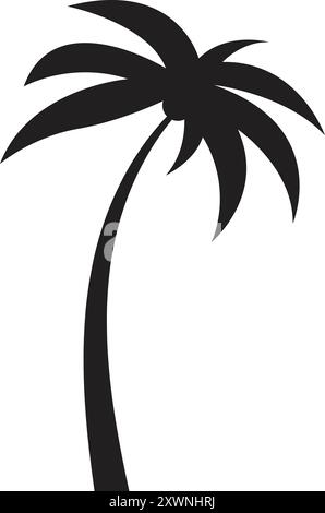 palm tree logo element, Palm tree icon of summer and travel logo vector illustration Stock Vector