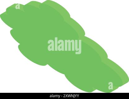 3d illustration of a green cloud computing symbol floating on a white background Stock Vector